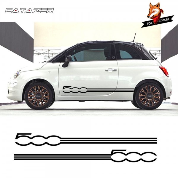 Auto Long Stripe Side Body Decal Car Door Wasit Line Sticker Side Stripe Graphic Decal Livery Badge for Abarth Fiat 500 Punto
